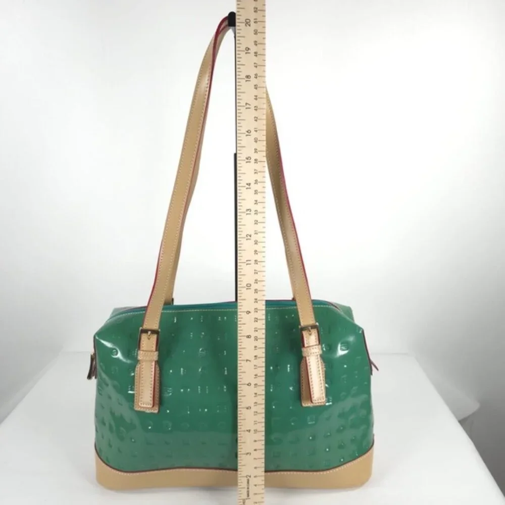ARCADIA Made in‎ Italy 🇮🇹 Bugatti GENUINE PATENT LEATHER Double Handle Purse